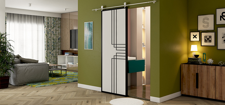 sliding bathroom door installation in Keystone